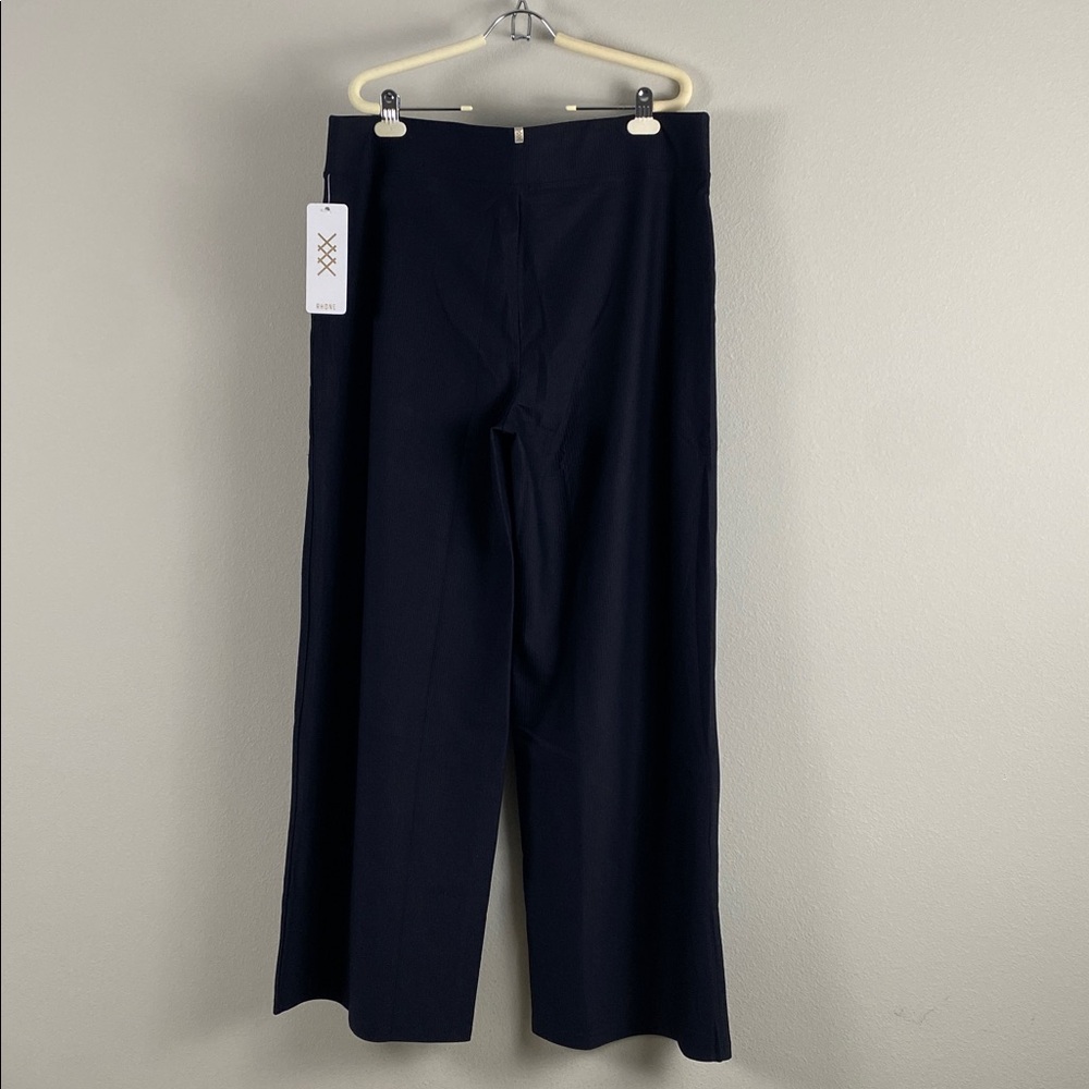 Rhone Ripple Knit Sweatpant | Straight Wide Leg, Ribbed Texture | Black - Picture 2 of 14